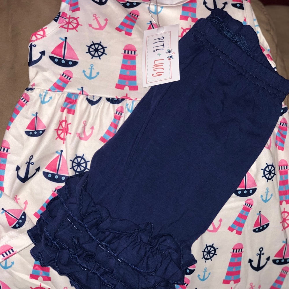 Let’s Set Sail Girls Short Set - Picture 5 of 8